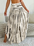 Women's Zebra Print Bohemian Irregular Hem Skirt Summer Casual Lightweight Flowing Midi Skirt