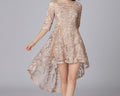 Plus Size Elegant Lace Evening Dress – Irregular Hem, Mid-Length, Spring/Autumn New Arrival