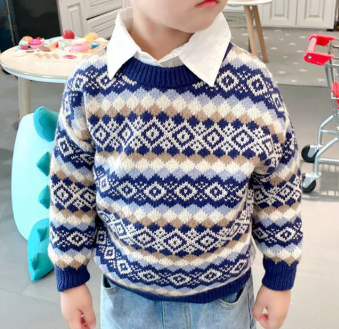 Boys Retro Style Knit Pullover