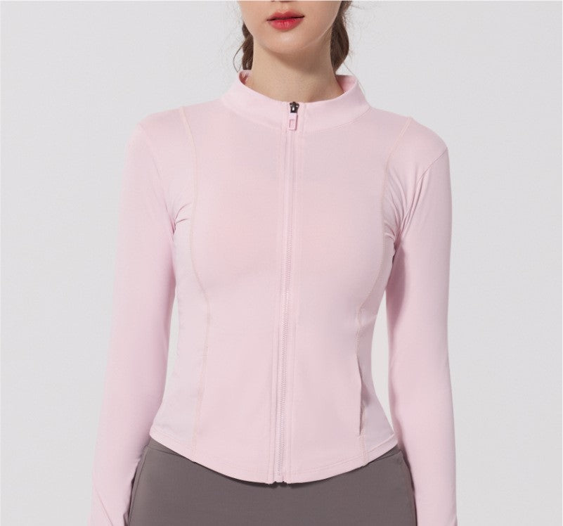 Summer Ice-Feel Thin Yarn Sun Protection Jacket - Lightweight Anti-UV Sports & Yoga Wear, Long Sleeve with Finger Holes