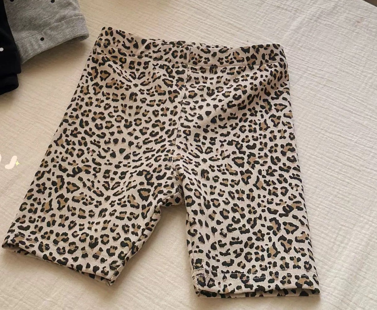 irls’ Summer Shorts & Leopard Print Polka Dot Leggings Set – Soft, Breathable, Everyday Style Outfit - RAC26JP5424BATB