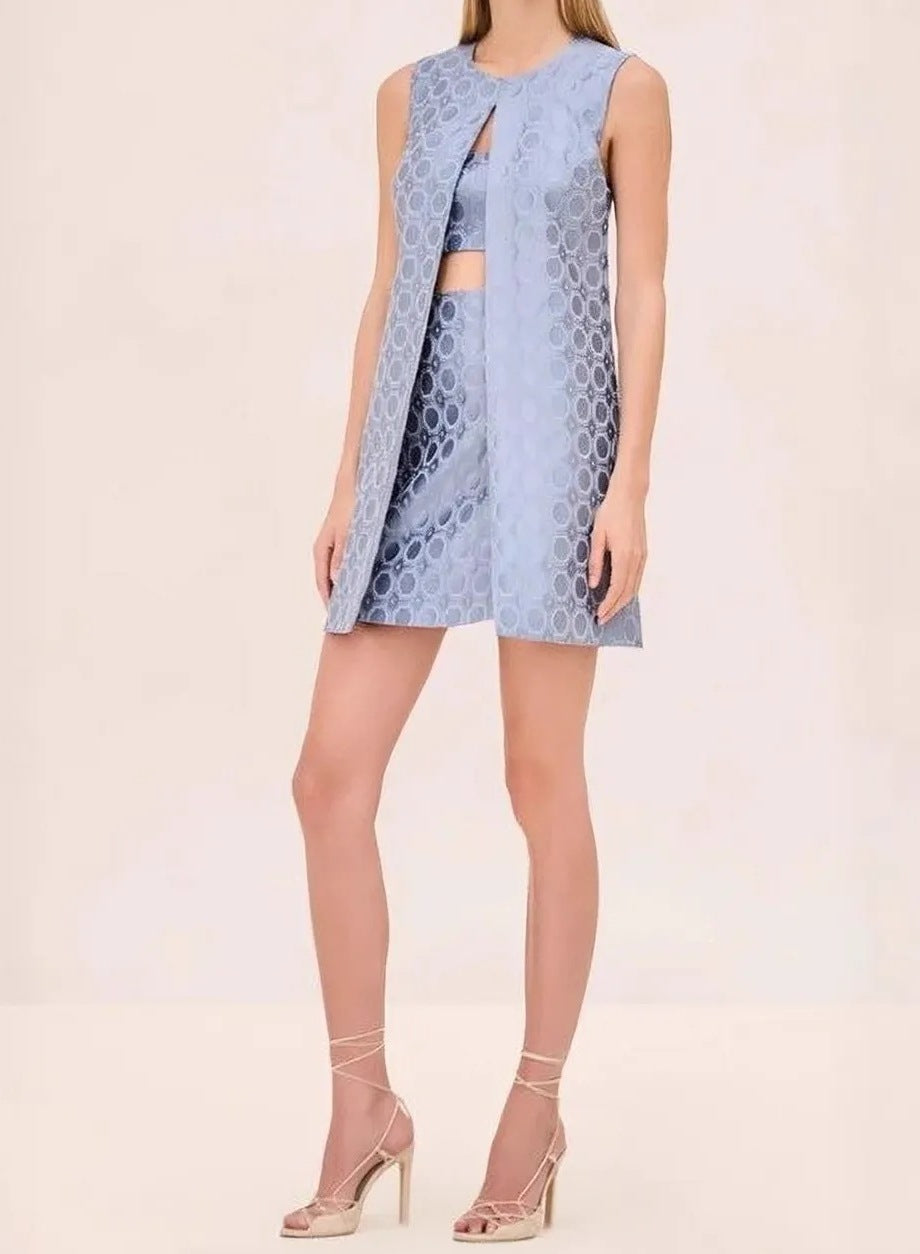 Women's Fashion Printed Round Neck Sleeveless Dress