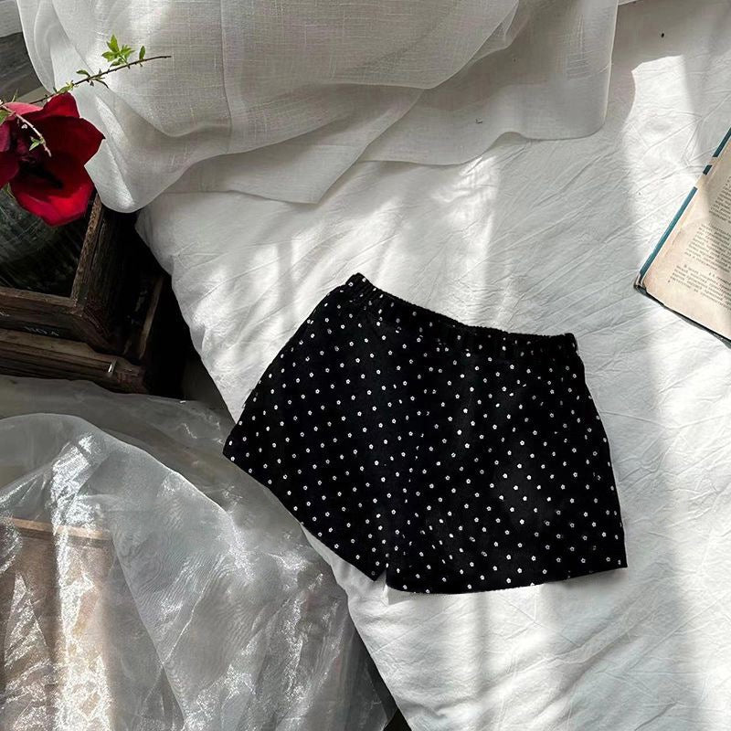 Girls’ Summer Shorts – Polka Dot Floral Cartoon Print Lightweight Comfortable Everyday Wear - RAC26JP5437BATB