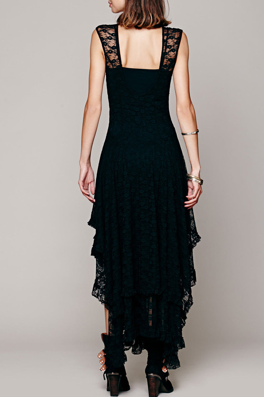 Women Sleeveless Irregular Hem Long Length Solid Pattern Stylish Outing Dress