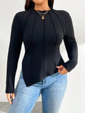 Plus Size Women’s Autumn & Winter Long Sleeve T-Shirt – Slim Fit, Simple Fashion Design Top