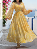 Women's Summer 2026 Floral Print Maxi Dress – Elegant Holiday Long Dress with Lightweight Design for Vacation, Casual, and Outdo