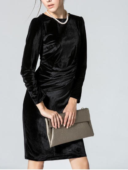 Slim Fit Long Sleeve Sheath Dress