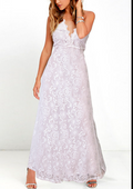 Women Halter Lace Flower Maxi Dress