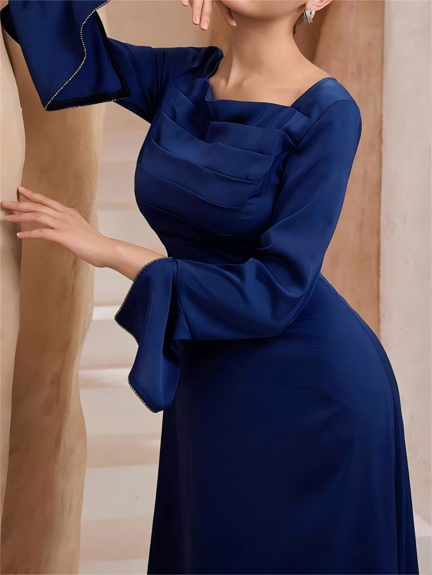 Women's Elegant Long Dress - Timeless Solid Color Maxi Dress with Comfortable Fit for Casual, Office, Party, and Special Occasio