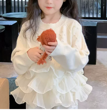 Princess Lace Knit Sweater for Girls
