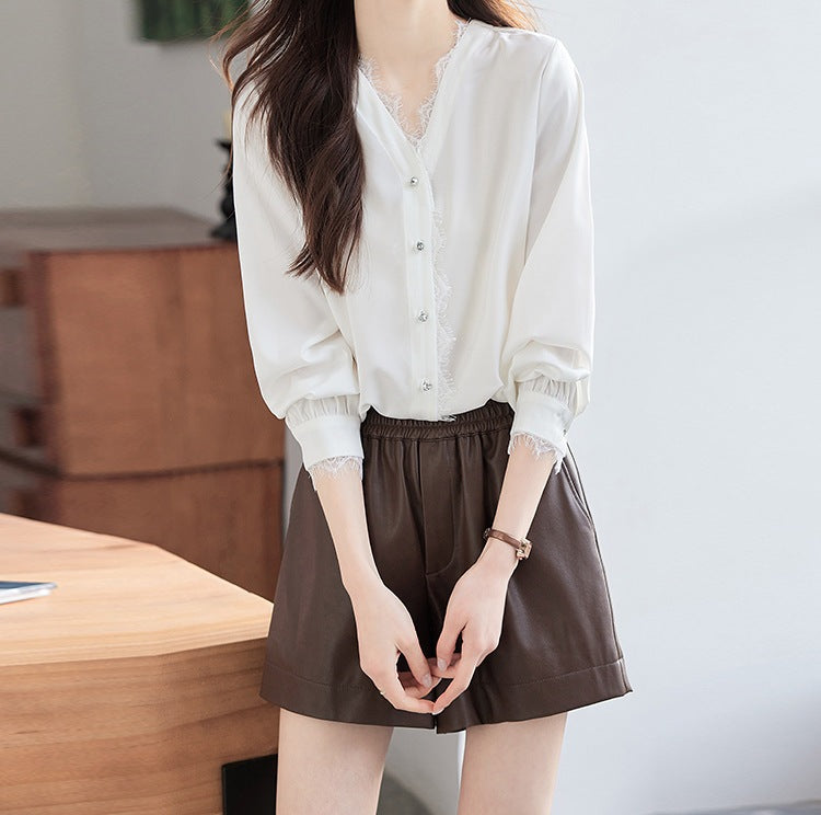 Women's Spring & Autumn Western-Style Long-Sleeve Shirt - High-End Fashion Blouse