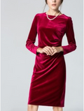 Slim Fit Long Sleeve Sheath Dress