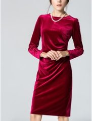 Slim Fit Long Sleeve Sheath Dress