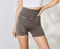 Women's Zenana Washed Wide Waistband High Waist Shorts