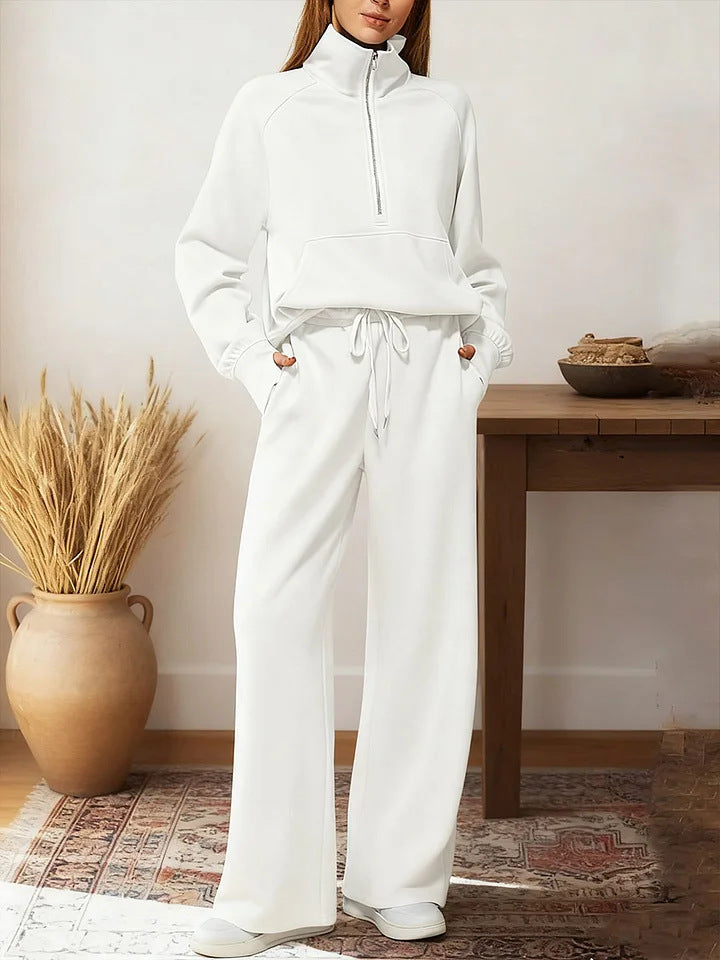 Women's Solid Color Ribbed Knit 2-Piece Outfit Set