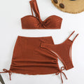 Girl Swimsuit Women's Three-Piece One-Shoulder Irregular Hollow-Out Set