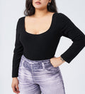2025Autumn & Winter European-American Plus-Size Women's Square Neck Knitted Long Sleeve Jumpsuit – All-Match Temperament Bodysu