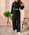 Plus Size Women's Casual Sportswear Set – Autumn & Winter Fashion Two-Piece Outfit | Comfortable Slim Fit Tracksuit with Sweatsh