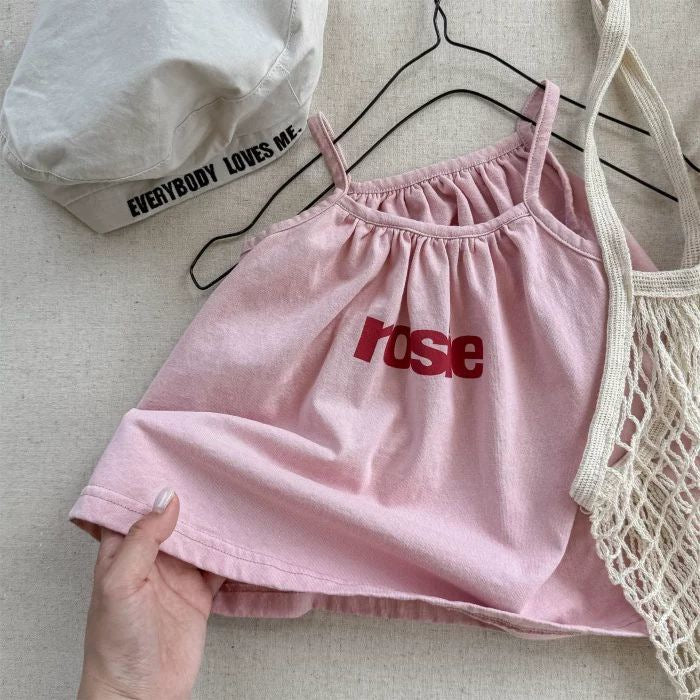 Girls Summer Letter Print Camisole Vest - RAC26JP5471BATT