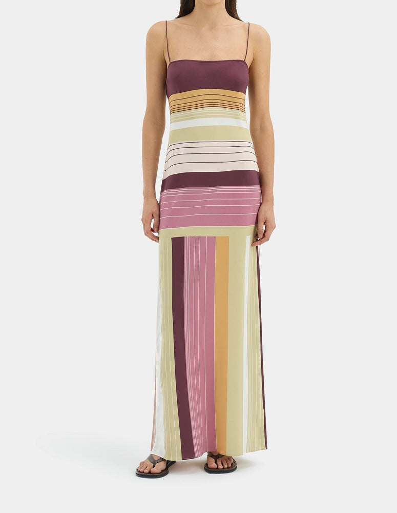 Color-Block Backless Striped Dress for Women – Sleeveless Casual Summer Dress