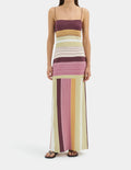 Color-Block Backless Striped Dress for Women – Sleeveless Casual Summer Dress