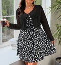 Women's Summer French Style Daisy Print Two-Piece Dress Set with Coordinating Top and Midi Skirt, Casual Vacation Outfit