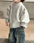 Boys Round Neck Button Style Knit Top