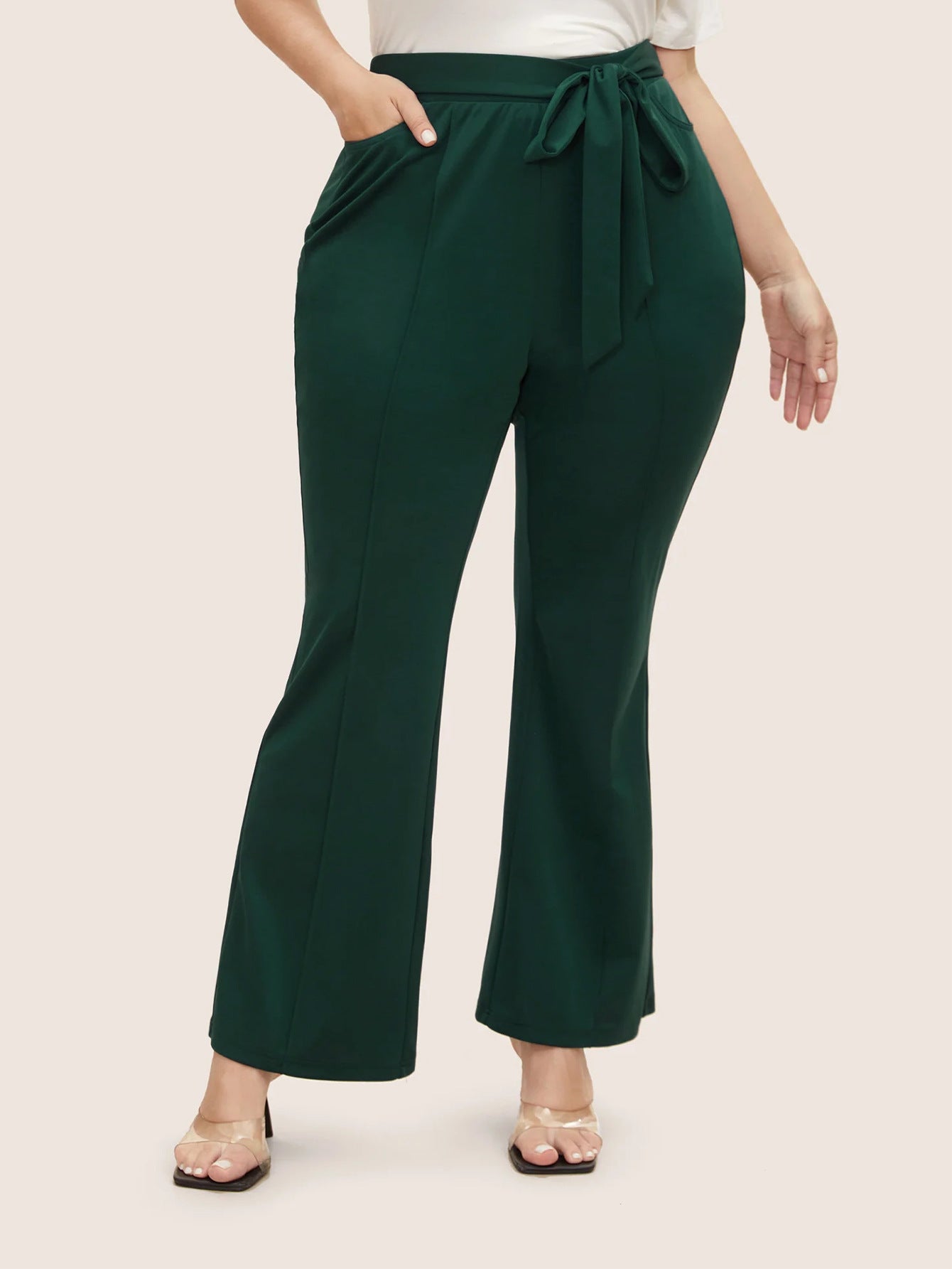 Autumn & Winter New Plus Size Women's All-Match Commuter Casual Pants – Elastic Waist Flared Trousers