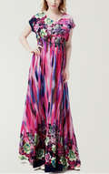 Women Plus Size Floral Maxi Gown Purple