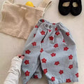Girls’ Summer Casual Pants – Floral Lightweight Cropped Trousers - RAC26JP5415BATB