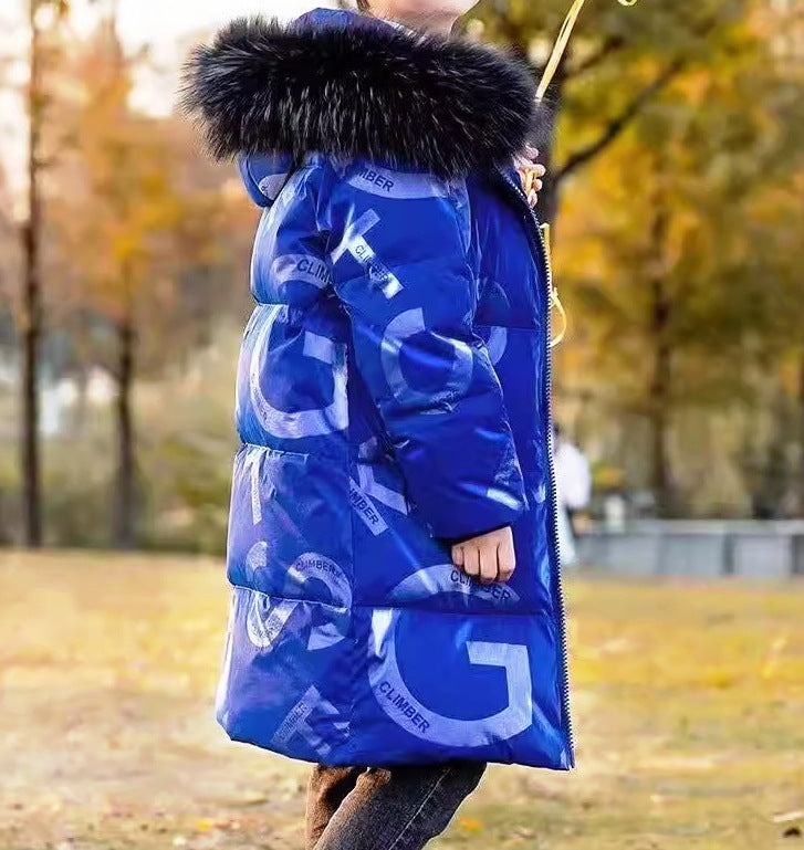 Winter New Boys’ Cotton-Padded Jacket – Thickened Down Cotton Mid/Long Coat - RAC25JP3249BOW