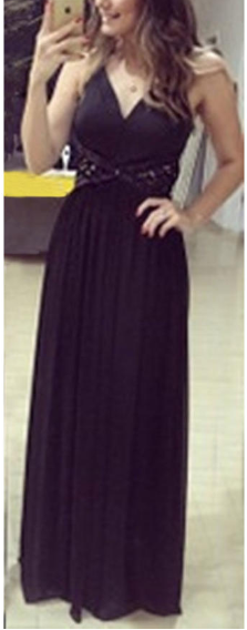 Sleeveless Lace Floor Length Dress