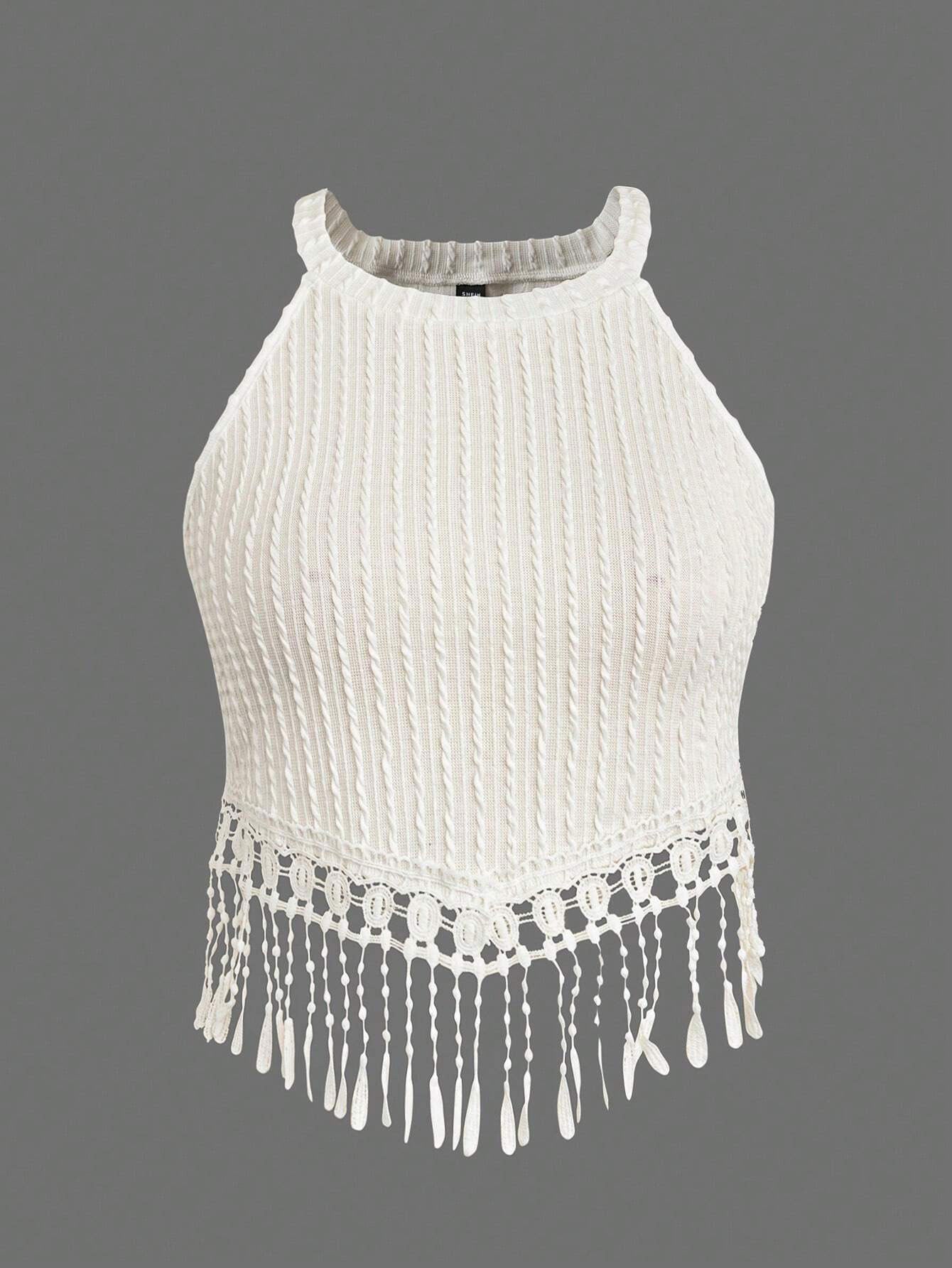 Women's Spring & Summer Elegant Tassel Vest – Short Slim Fit Skinny Navel Top