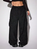 Plus-Size Women's American-Style Workwear Casual Pants – Autumn/Winter Street Style Wide-Leg Trousers
