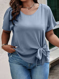 Plus Size Women's Loose Casual Round Neck Short-Sleeved Shirt Tops – Spring/Summer 2025 Collection
