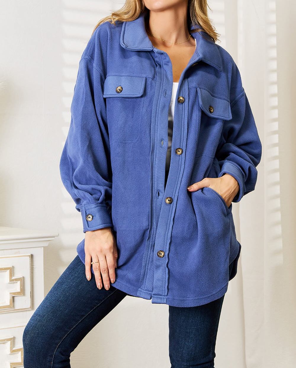 Women's Heimish Cozy Girl Full Size Button Down Shacket
