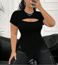 2025 Plus Size Women's Minimalist Slim Fit T-Shirt – Waist-Defining, Chic Short Top for Everyday Versatile Style
