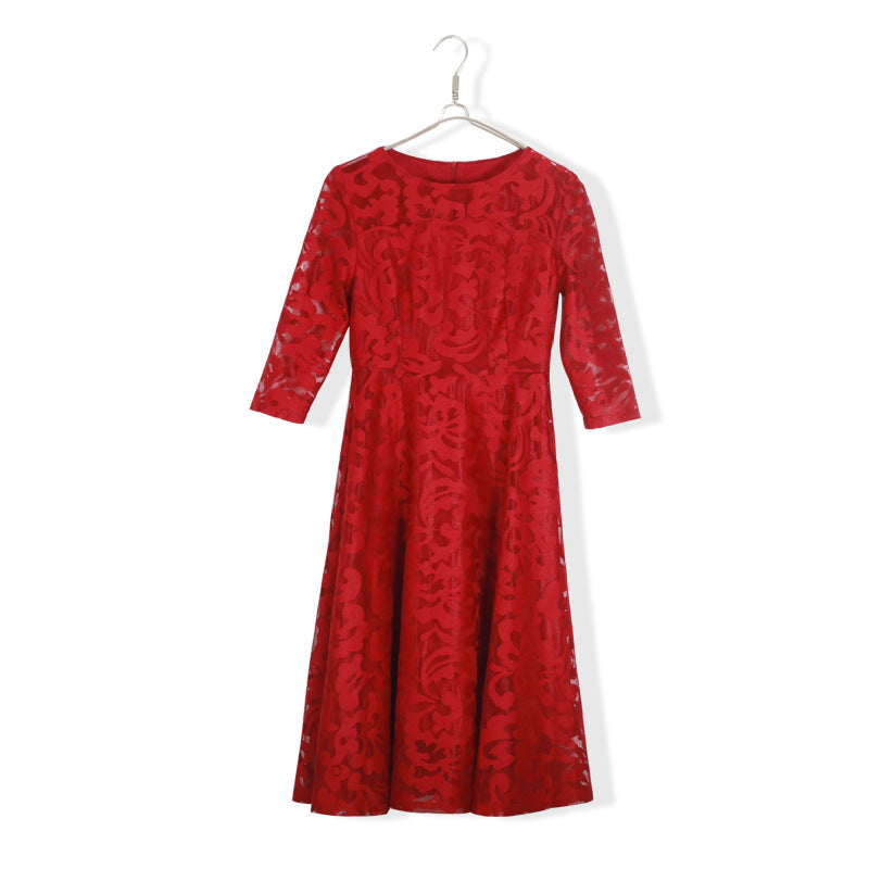 Plus-Size Mid-Length Casual Dress for Women – Loose-Fitting, Flowing Skirt,