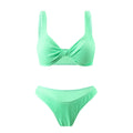 New Solid Color Twist Bag Strap Bikini Split Swimsuit for Women
