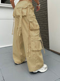 Plus Size Women’s Spring/Summer Workwear Casual Wide‑Leg Trousers – Street Personality, High‑Waist Pleated Wide‑Leg Pants