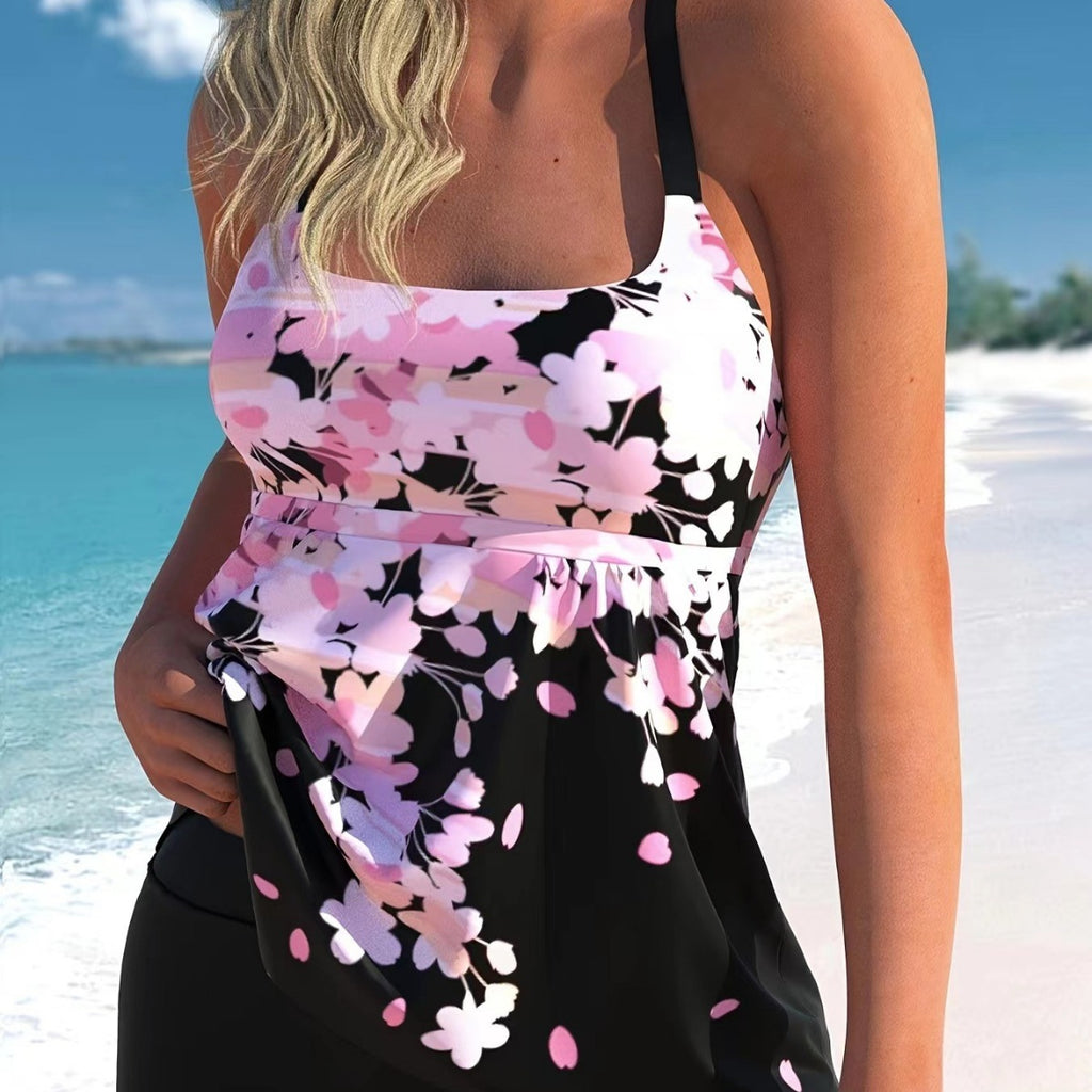New Leaf Printed Bikini Sling Two-Piece Women's Split Swimsuit