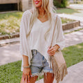 Women's Loose Fit V-Neck Three-Quarter Sleeve Breathable Casual Top