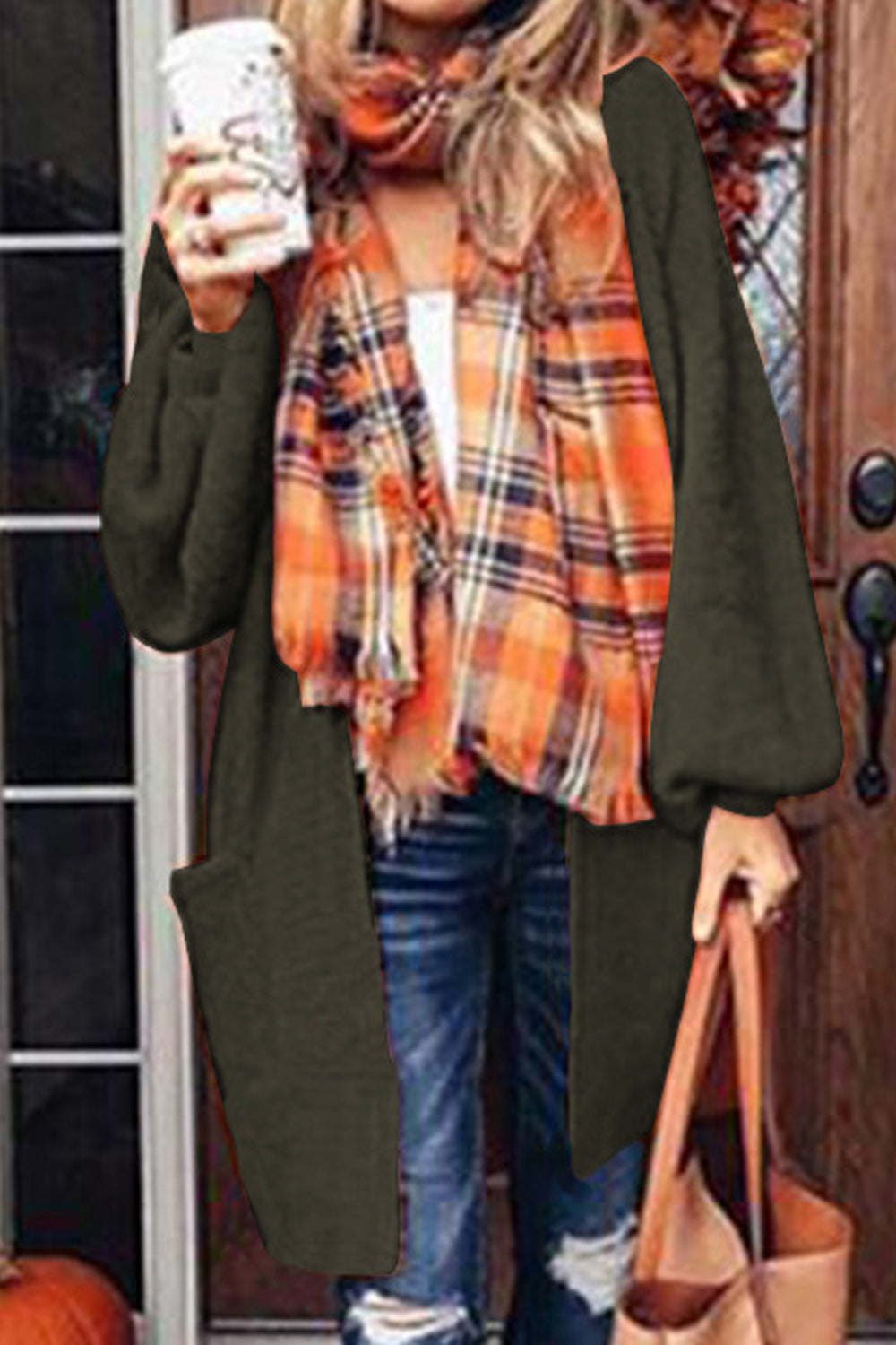 Women Pretty Winter Casual Long Sleeve Solid Pattern Cardigan