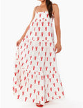 Women's Summer Printed Sleeveless Pocket Strap Dress – Loose Fit Casual Dress