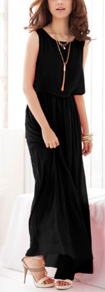 Long Elegant Chiffon Bohemian Beach Dress