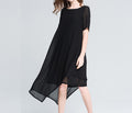 Loose-Fitting A-Line Dress for Women – New Fashion Irregular Hem Plus Size Dress, Elegant and Comfortable Casual Outfit for Midd