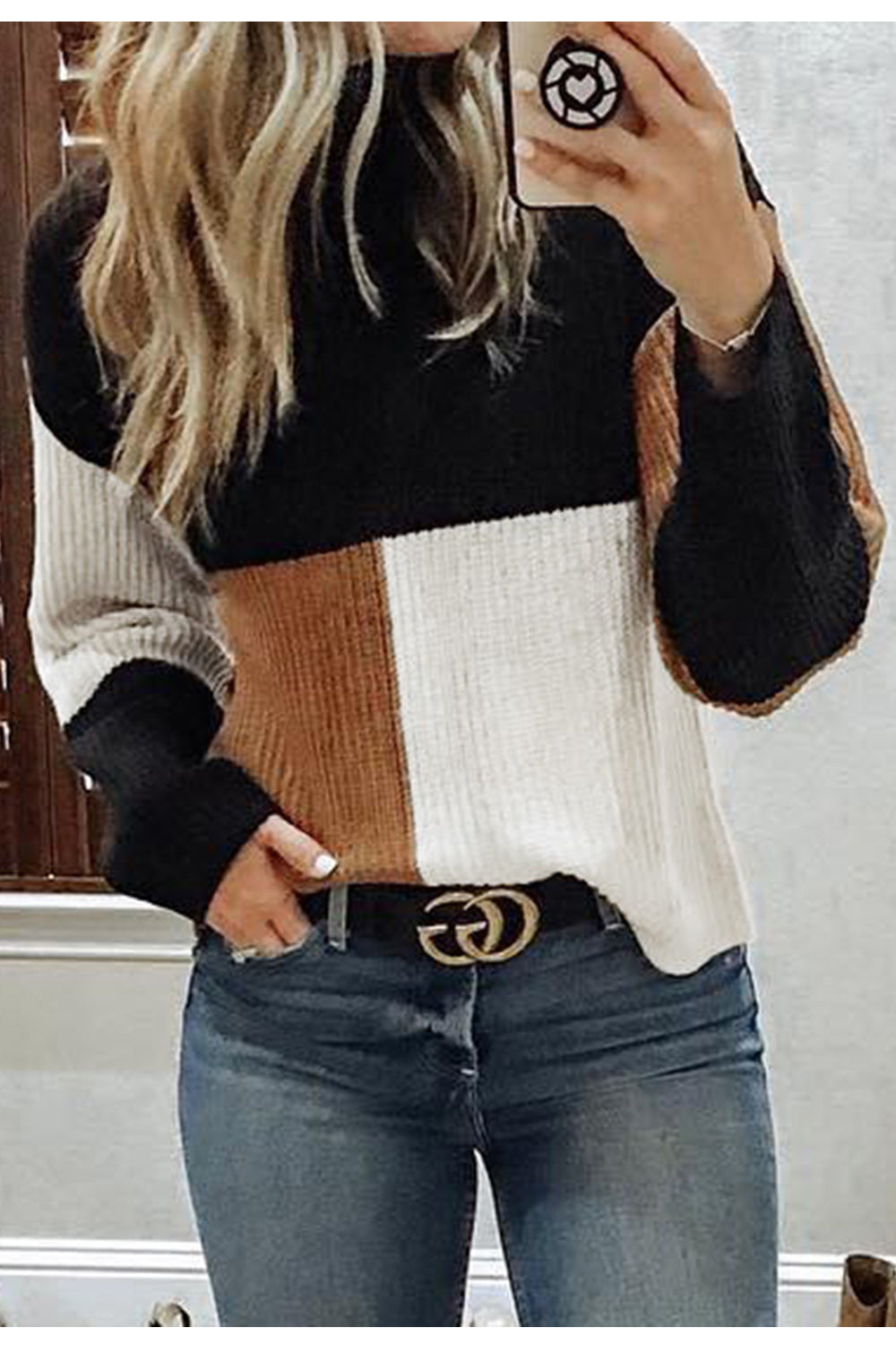 Women Turtle Neck Long Sleeve Loose Classy Winter Sweater
