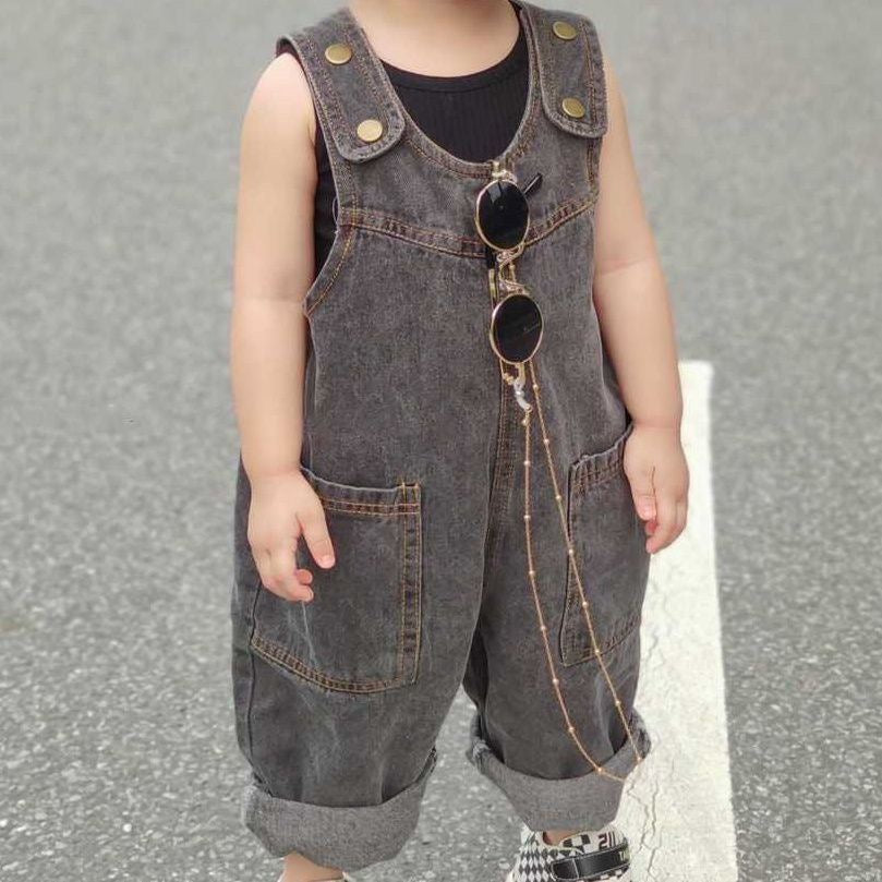 Summer Baby & Children’s Strappy Pants – Stylish Design with Large Pockets - RAC26JP5448BATDAS