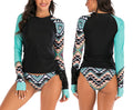Casual Two-Piece Long-Sleeve Women’s Surfing Swimsuit