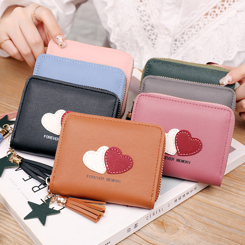New Style Small Fresh Dot Color Matching Coin Clip – Trendy Women’s Mini Wallet Card Holder